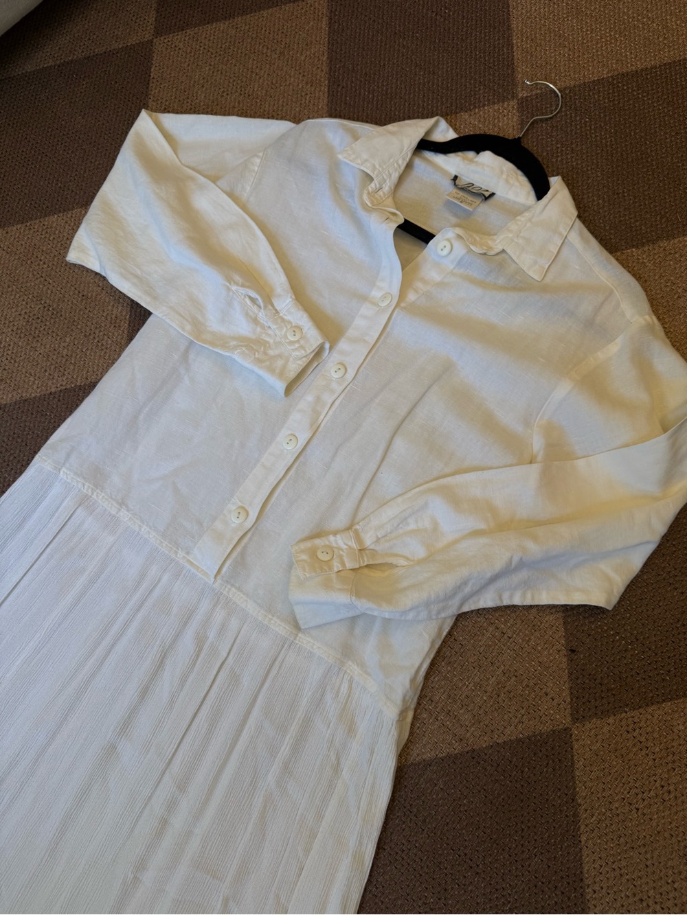 BGL Cream Button-Front Maxi Dress